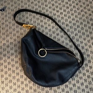 Burberry Knight leather fold over bag medium